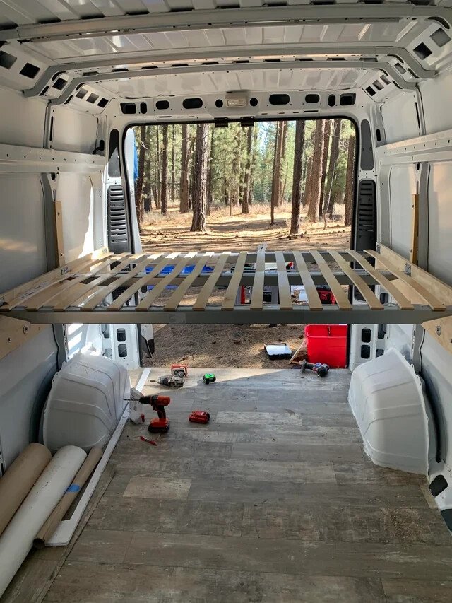 2x Beam Camper Van Twin Bed Central Support Adjustable 55" to 79" Sleeper