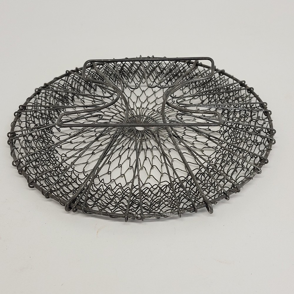 Vintage 1950s Wire Kitchen Colander Steamer Folding Basket