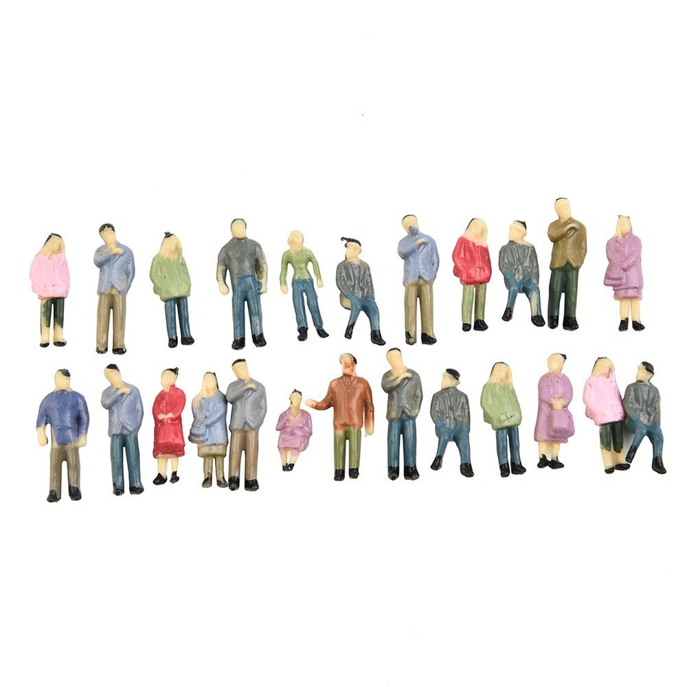 49 Pack Painted People Figures Lamp Post Lamp Post Painted Model People Figures