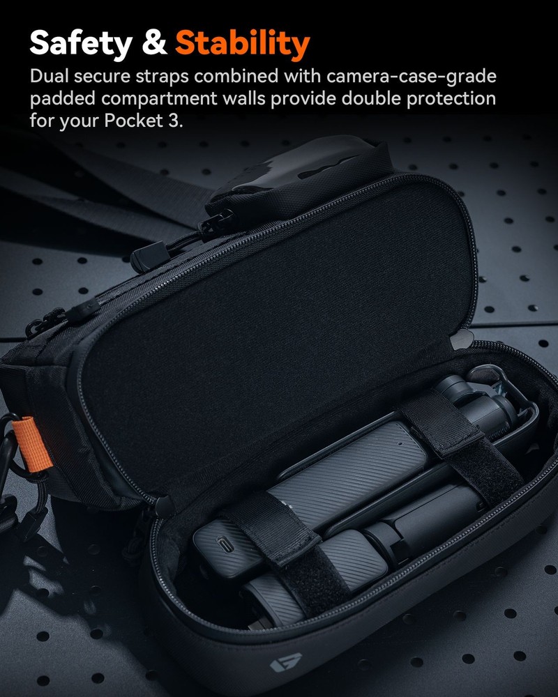 GESTAC Camera Storage Bag for Pocket 3 Secure Pod Large Capacity Polyester