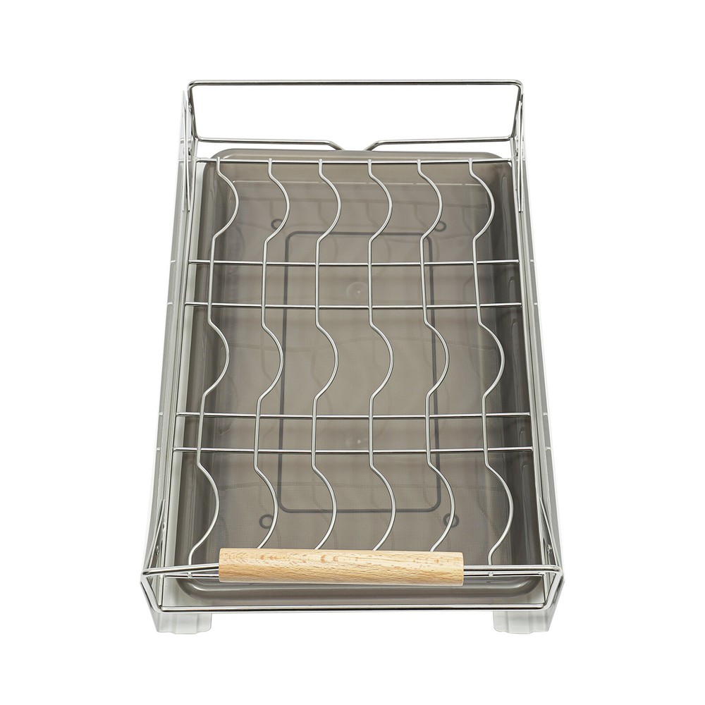 Kitchen Cabinet Organizer Pull Out Drawer Bottom-Mounted Slide Out Storage Shelf