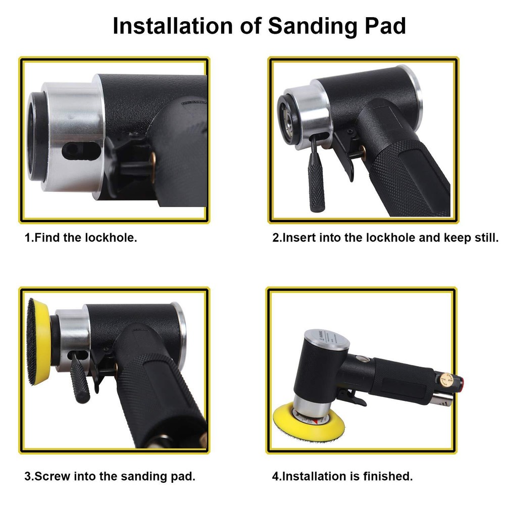 2" And 3" Random Orbital Air Mini Sander Pneumatic Sander For Auto Sanding Tools