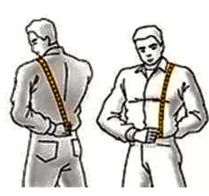 Brown Leather Suspenders Braces COWHIDE Solid Brass Handcrafted 5 Sizes