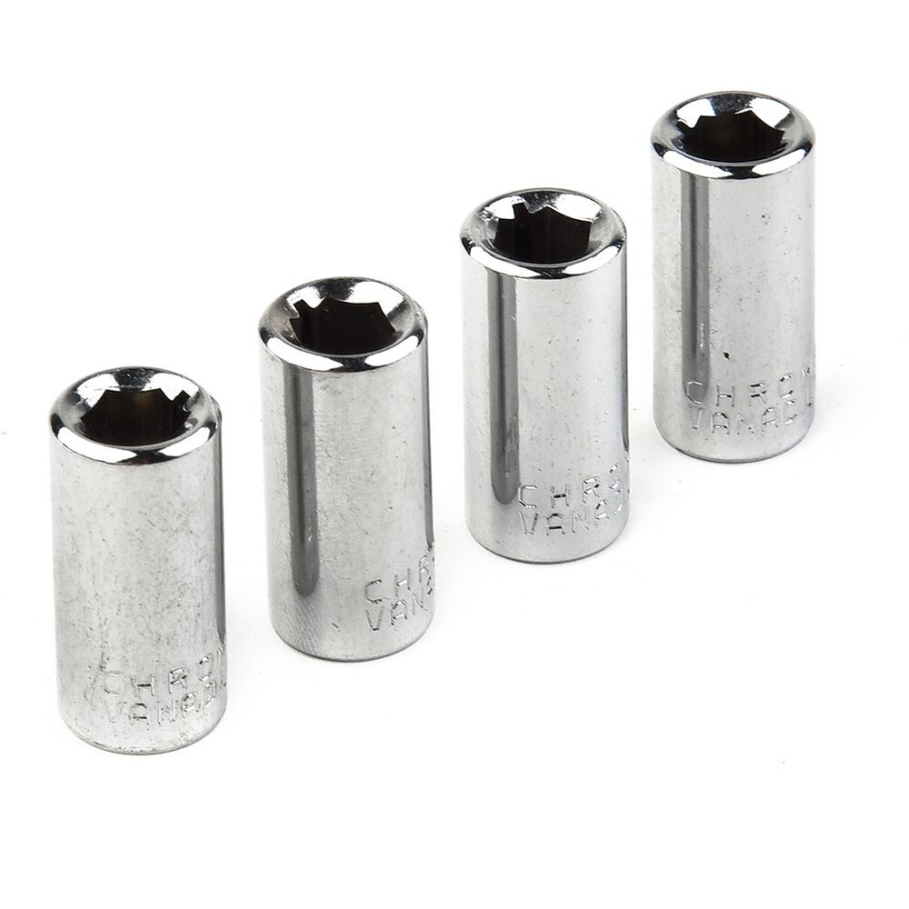 4PCS 1/4" Square Drive To 1/4" Hex Socket Bits Converter Screwdriver Bit Adapter