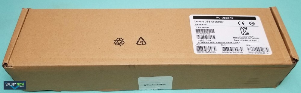 Lenovo 0A36190 USB Computer Speaker Soundbar NEW Open Box