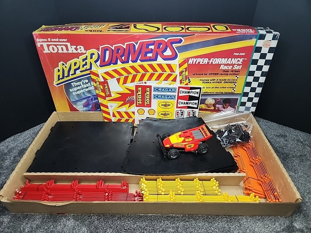 Vintage Tonka Hyper Drivers Hyper-Formance Race Set 1989 READ!