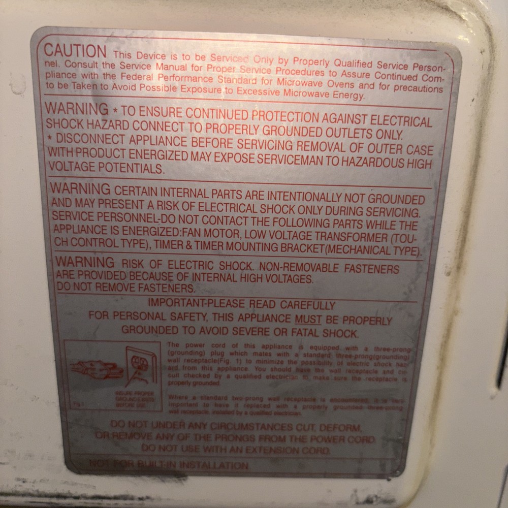 GE Turntable Microwave Oven