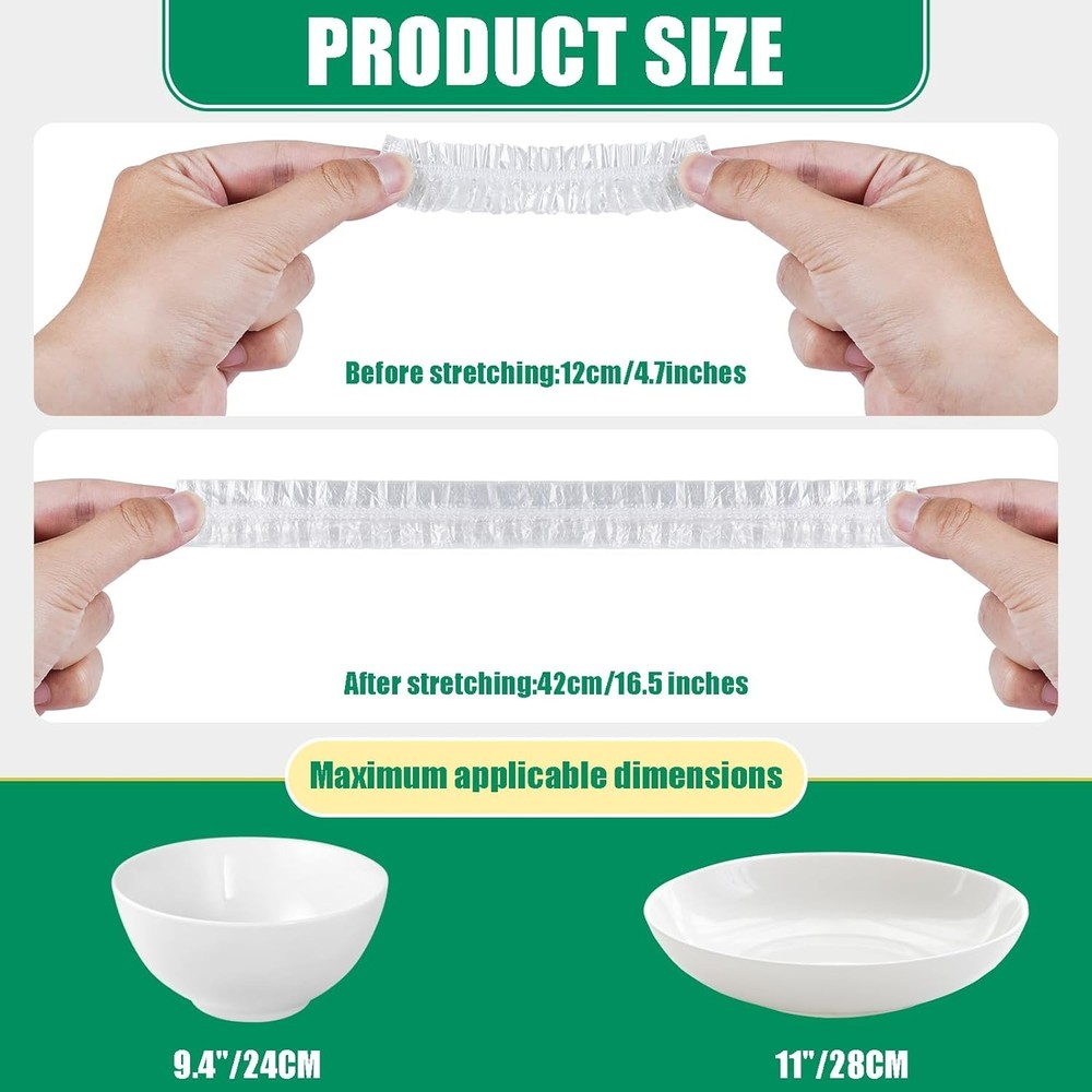 Versatile 100-Pack Bowl Covers - Durable Elastic Food Storage for Every Occasion