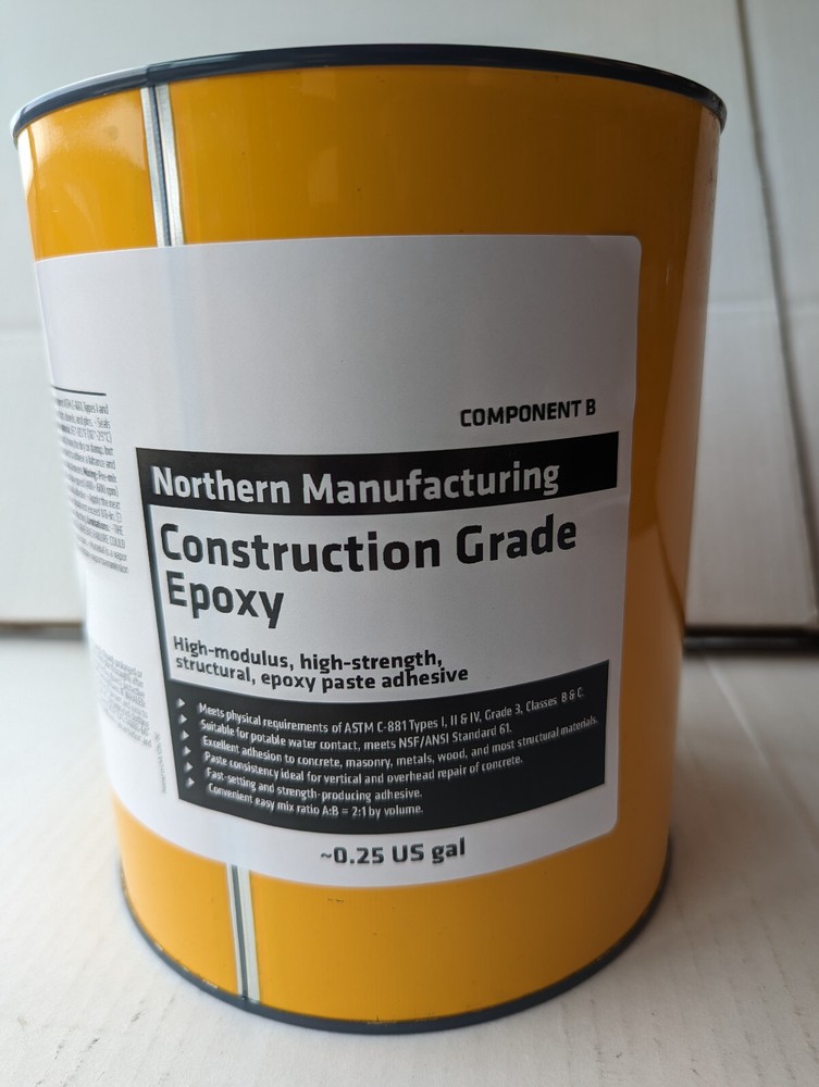 Construction Grade Epoxy paste adhesive Northern MFG 579215 components A B