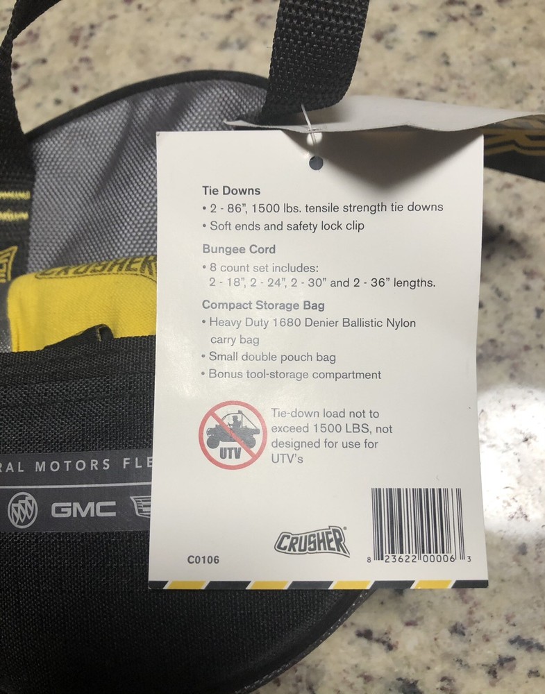 New General Motors Crusher Cargo Tie Down Kit GM