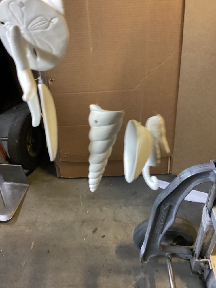 White Sea Shell Wind Chimes for Outside, Handmade Beach Style