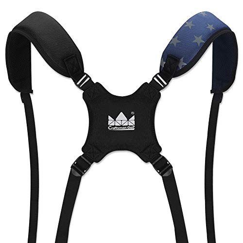 Adjustable Waterproof Star Black Blue Golf Bag Backpack Straps blue ＆ star