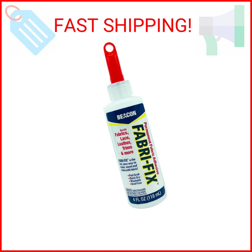 BEACON Fabri-Fix Bonding Solution - Fast Grab & Quick Dry for Fabric, Leather &