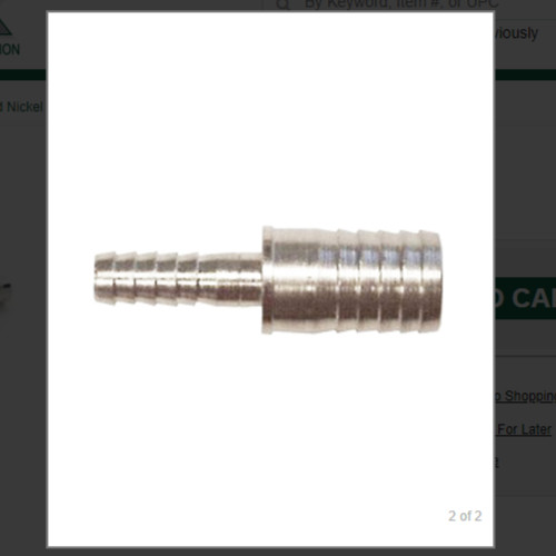 1/4 X 1/2 BARB SPLICER SS # 3137