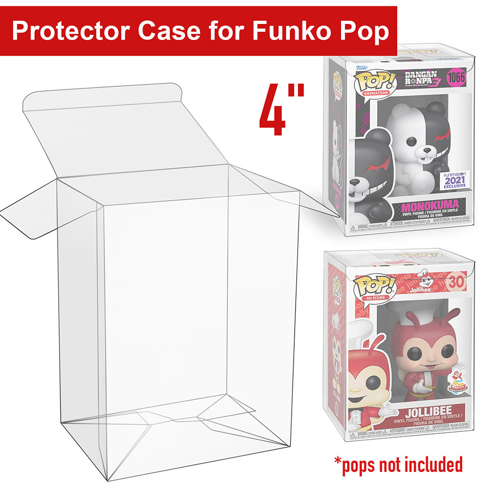 10x Pop Protector Case for 4'' Funko Pop Figures Plastic Display Box Locking Tab