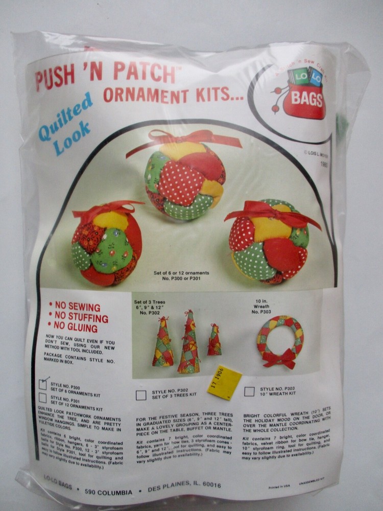 Quilted Look Push 'N Patch Ornament Craft Kit