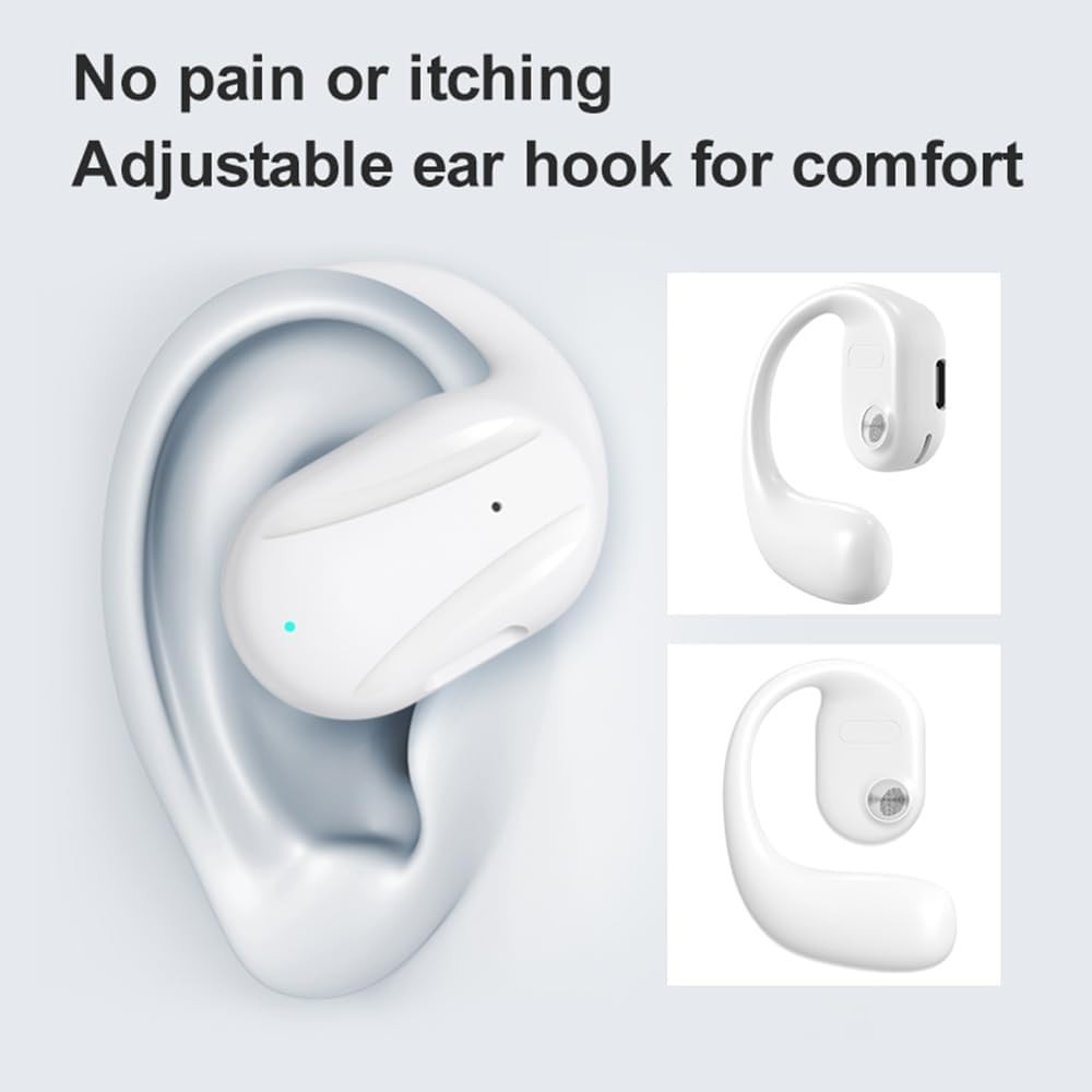 Open Ear Wireless Earbuds - 24H Music & Calls, Remote Control, Left Ear Only