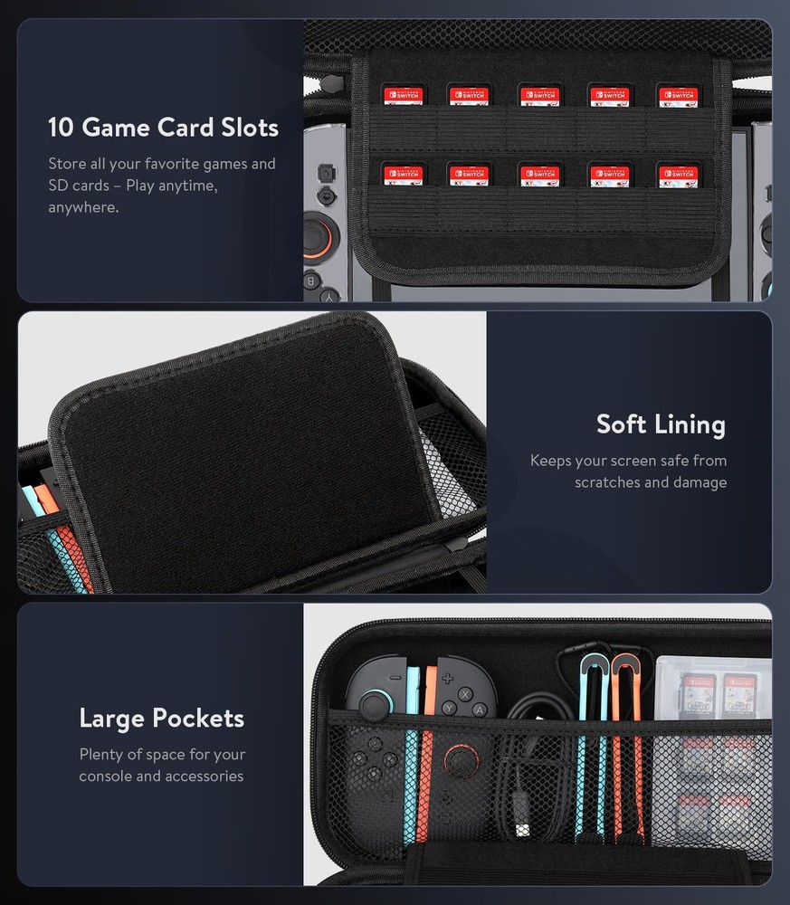 Nintendo Switch 2 Carrying Case and 2 Screen Protector [2025 Upgrade]