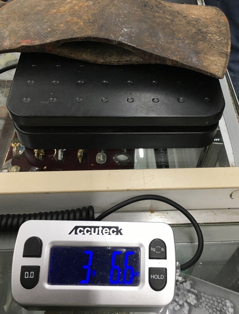 Unmarked Double Axe Head, 3 Lbs., 6.6 Oz. Preowned, No Handle