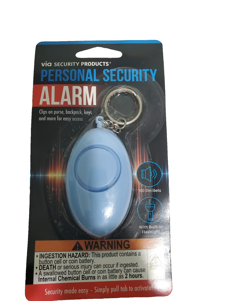 Personal Security Alarm Keychain 100dB Siren w/ LED Light | Safety Device