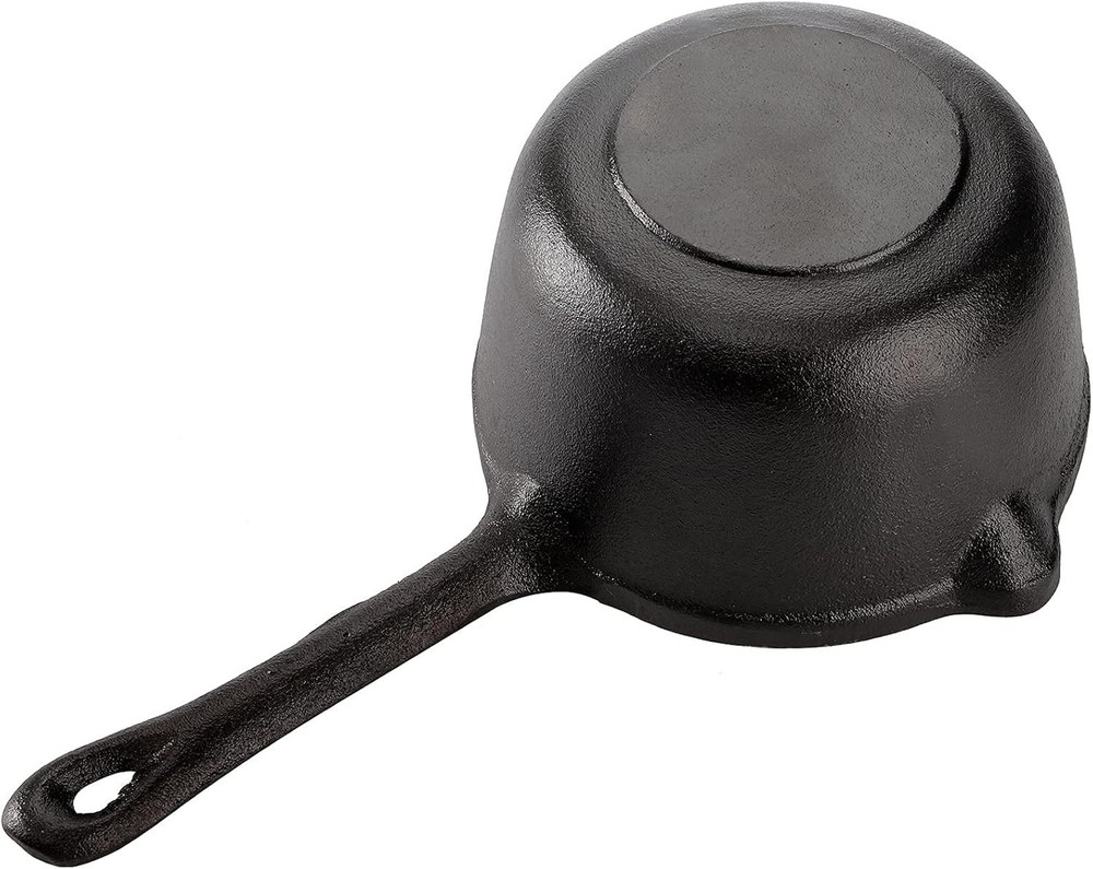 1 Quart/ 32 Ounce Cast Iron Basting Pot W/ Handle Heavy Duty Construction Sauce