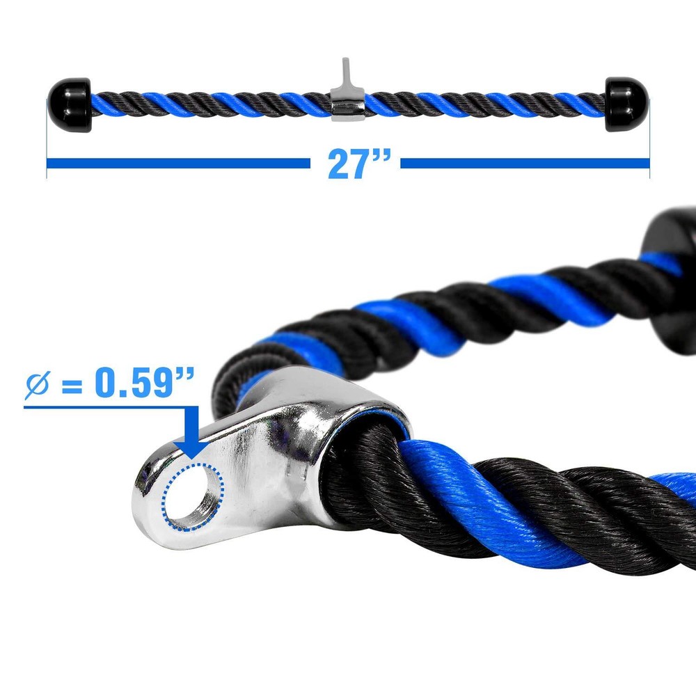 Tricep Cable Attachment Exercise Machine Pulley System Gym Pull Down Rope
