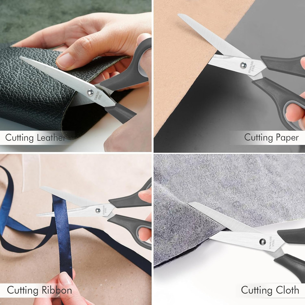 24 Pack Scissors Bulk, 8 Inch Sharp Scissors All Purpose for Office School Class