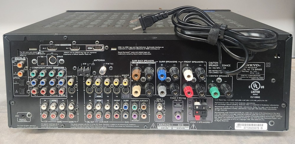 Onkyo AV Receiver Model #TX-SR605