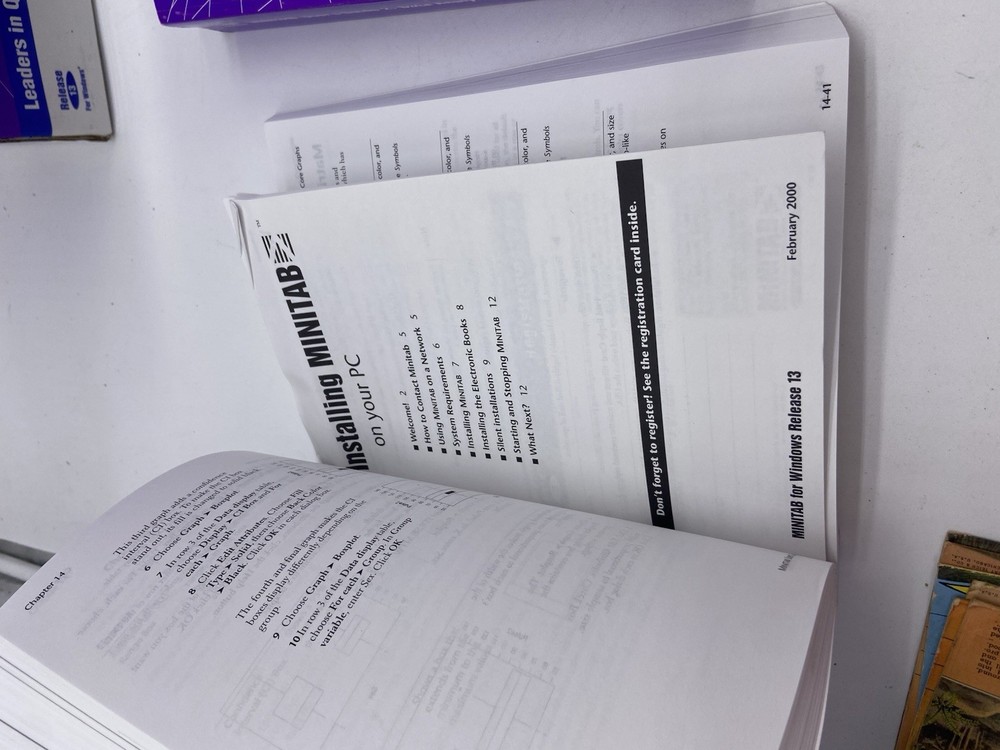 Statistical Software - Minitab 13 BOOKS MANUALS ONLY NO DISCS