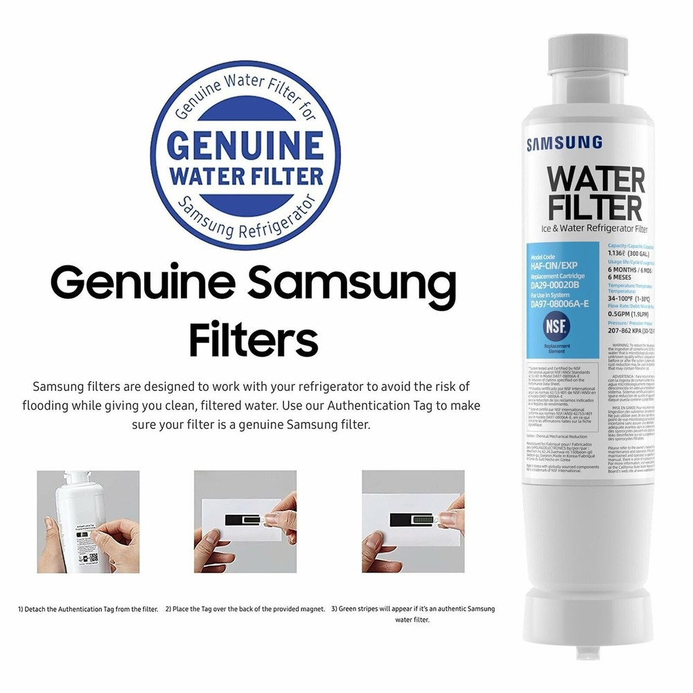 New 2 PACK Genuine Samsung DA29-00020B HAF-CIN/EXP Refrigerator Water Filter US