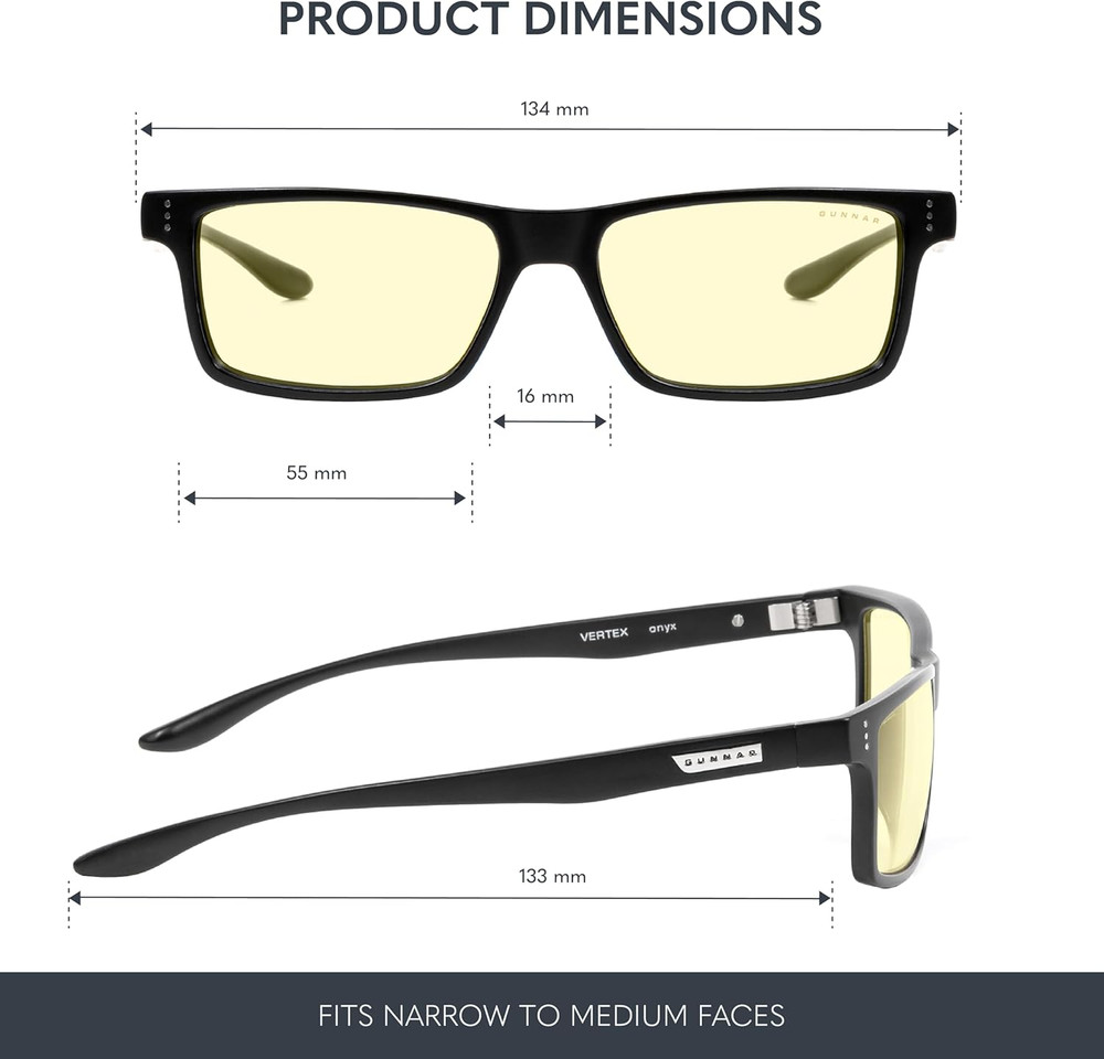- Premium Gaming and Computer Glasses - Blocks 35-98% Blue Light - Vertex