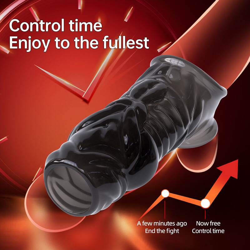 Reusable Condom Penis Sheath Extender Penis Sleeve Girth Enlarger-Delay-Enhancer