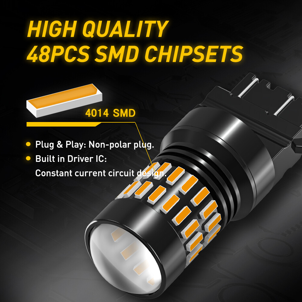 AUXITO 3156 3157 4157 LED Turn Light Signal CANBUS Bulbs Anti Hyper Flash Amber