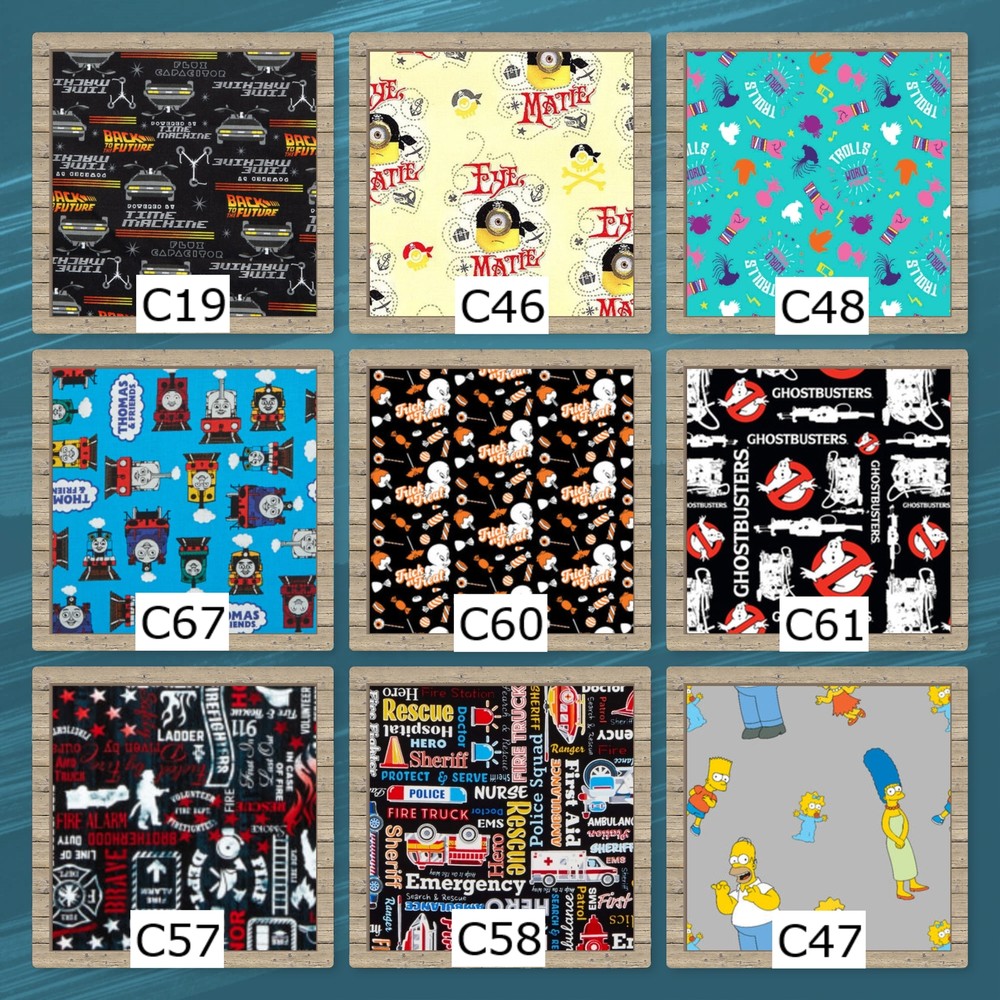 Character Face Mask | 100% Cotton | Adjustable | Machine Washable-Dryable