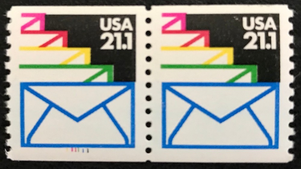 1985 Scott #2150, 21.1¢, SEALED ENVELOPES - Coil Pair - Mint NH -