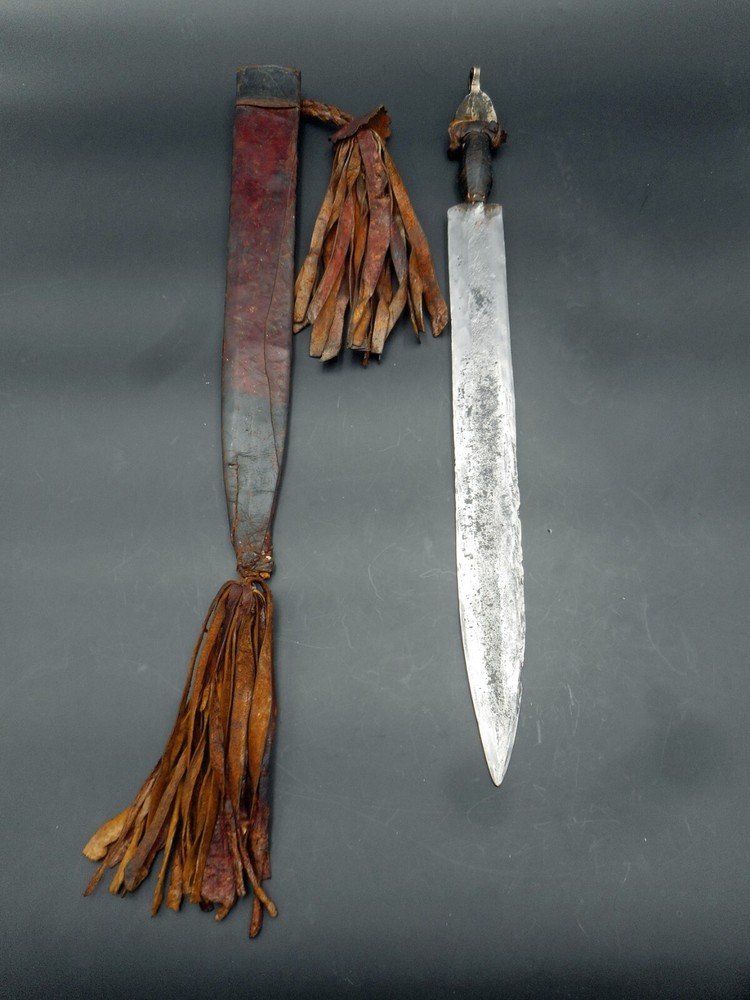 OLD LONG AND INTERESTING ETHNIC KNIFE TEDDA, CIRCA 1920, TCHAD, LIBYA , NIGER