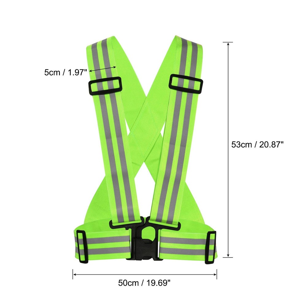 Reflective Vest Adjustable High Visibility Vest 2" Green