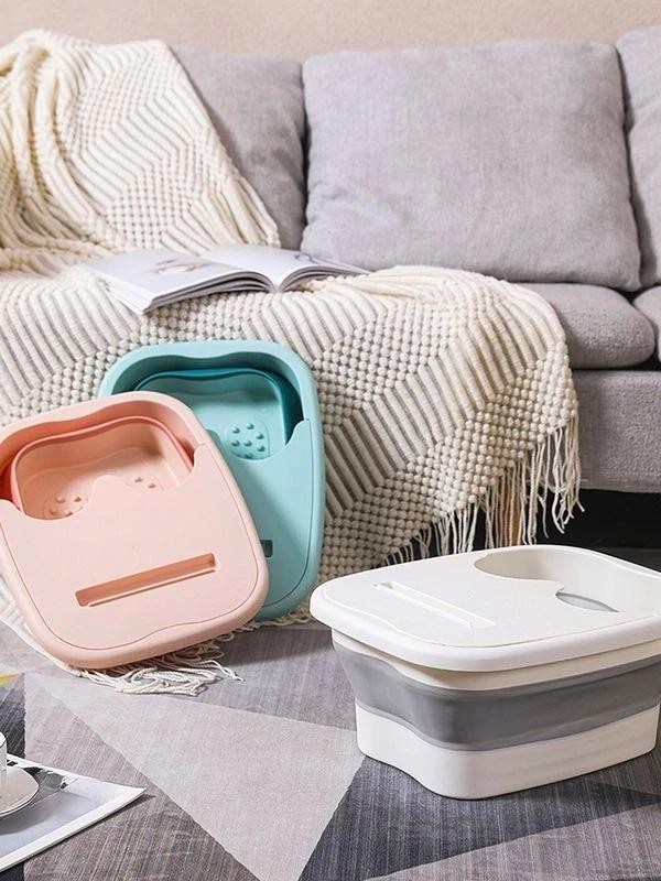 Foldable Footbath Massage Bucket Soaking Bucket Folding Basin Spa Foot Bath.