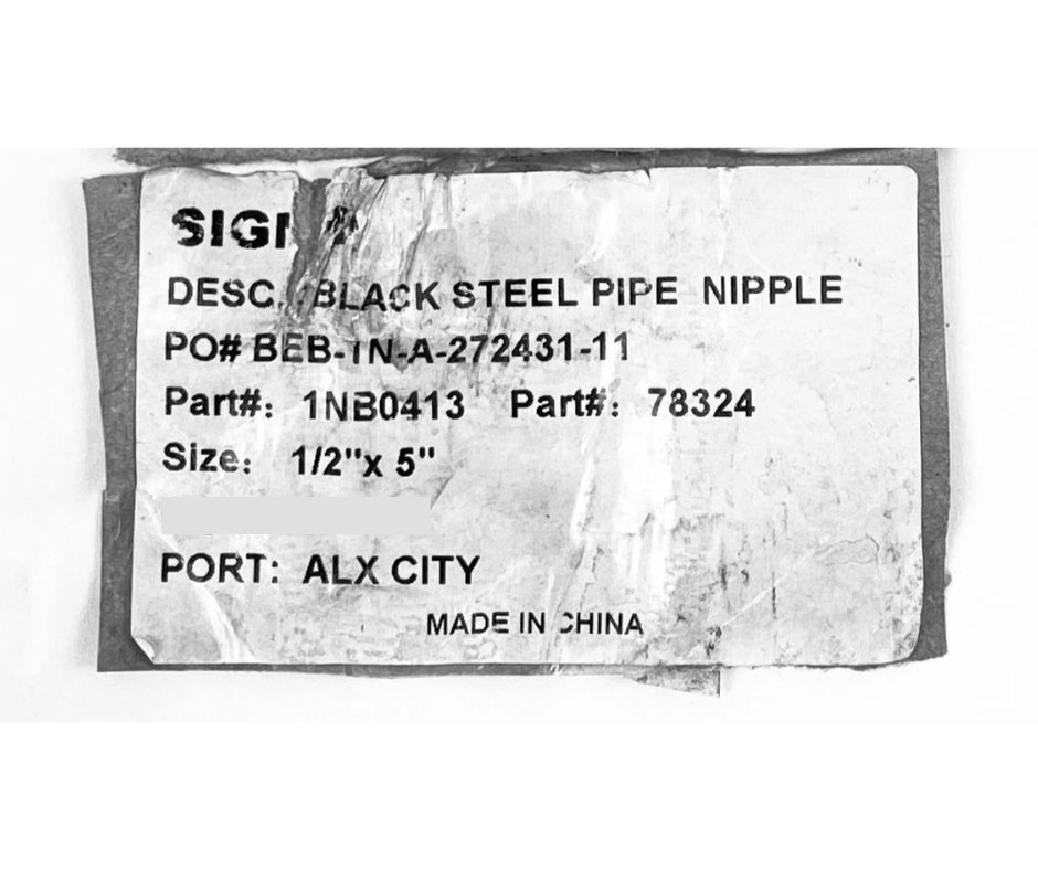 Sigma Black Steel Pipe Nipples 1/2 x 5" 50-Pack