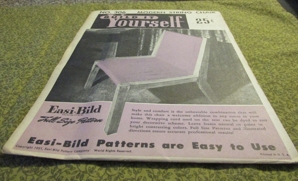 Easi-Bild Build It Yourself PATTERN COMPLETE NO. Modern String Chair