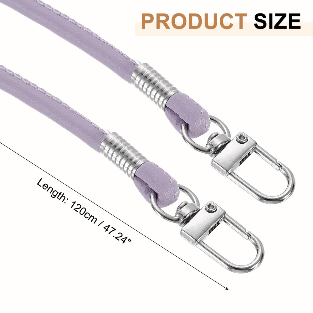 Crossbody Replacement Chain Strap, 120cm Thin Soft PU Strap (Purple)