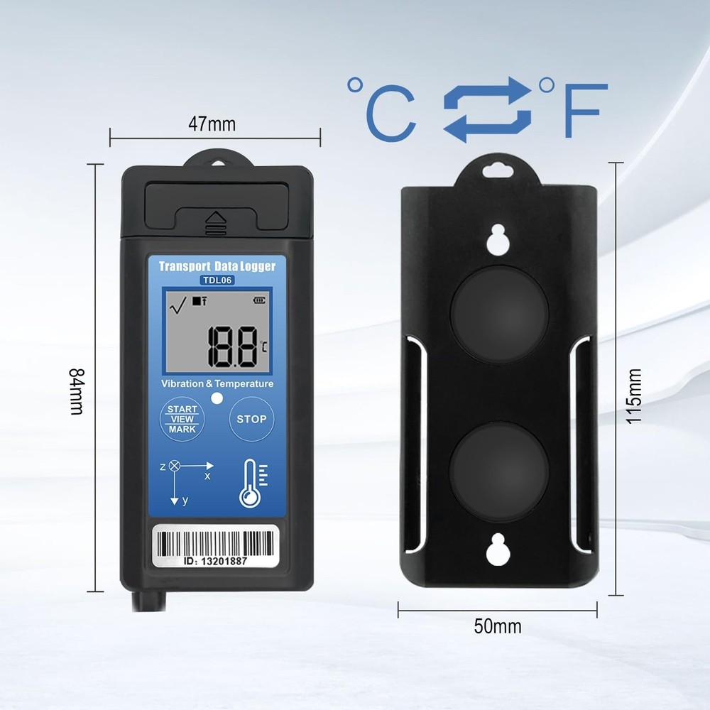 Tzone Vibration Data Logger 3-Axis Shock Datalogger Temperature Recorder USB,...