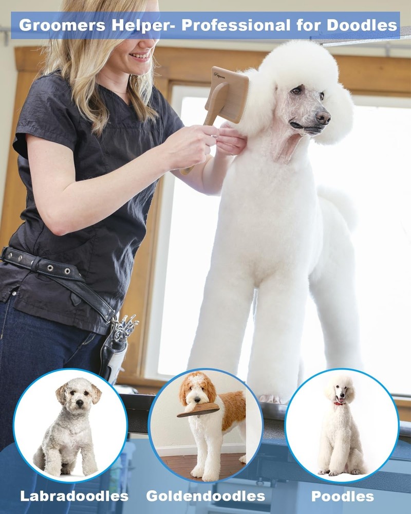 Slicker Brush for Large Dogs - Remove Tangles, Mats, and Fluff Easily