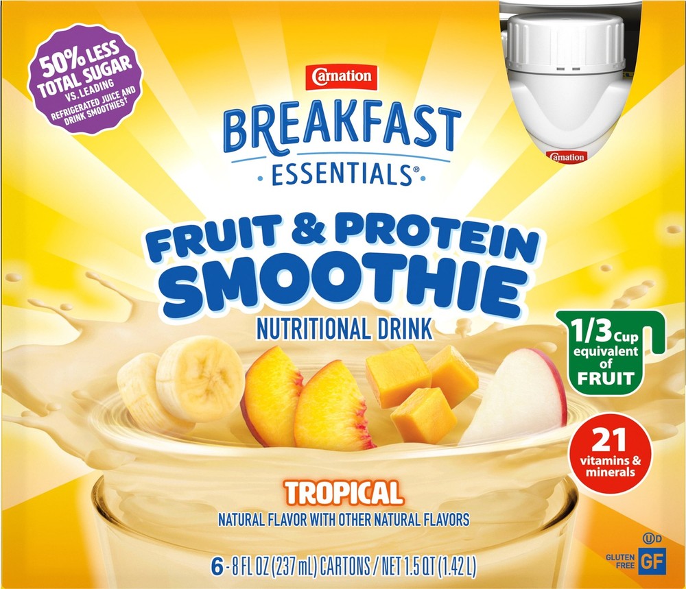 Carnation Breakfast Essentials Fruit & Protein Smoothie Nutritional Drink Shakes