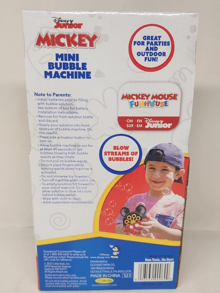 Disney Junior Mickey Mouse Bubble Machine Bubble Blower with 2 oz Bubbles