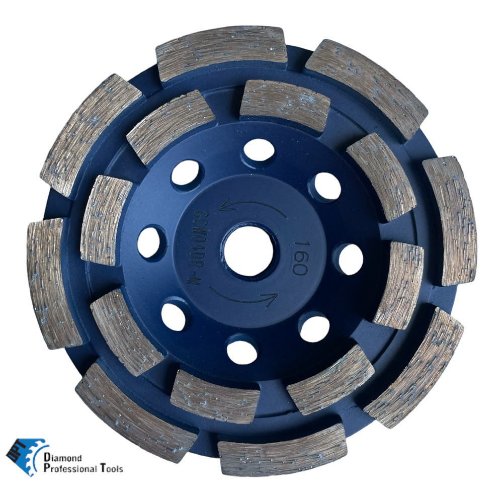 3 Pack 4" Diamond Double Row Cup Wheel Disc for Grinding Concrete Angle Grinders