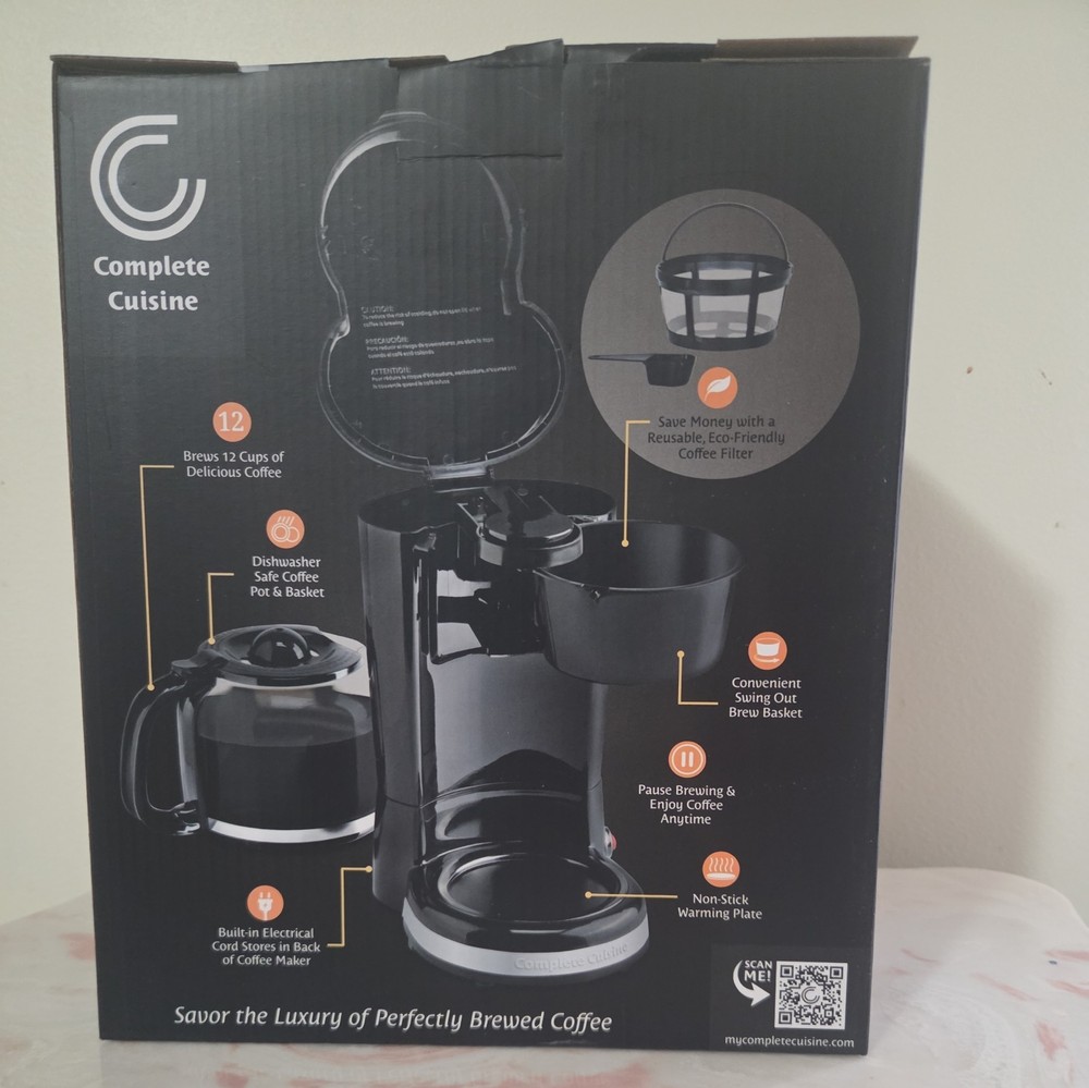 Complete Cuisine 12 Cup Coffee maker NEW