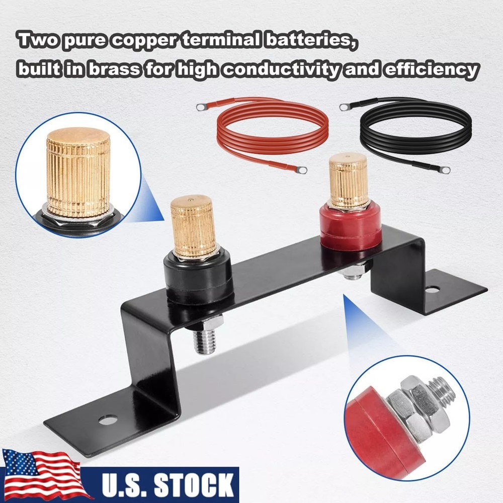 Battery Relocation Kit, Battery Jump Post Kit Charging Post with Bracket Cable