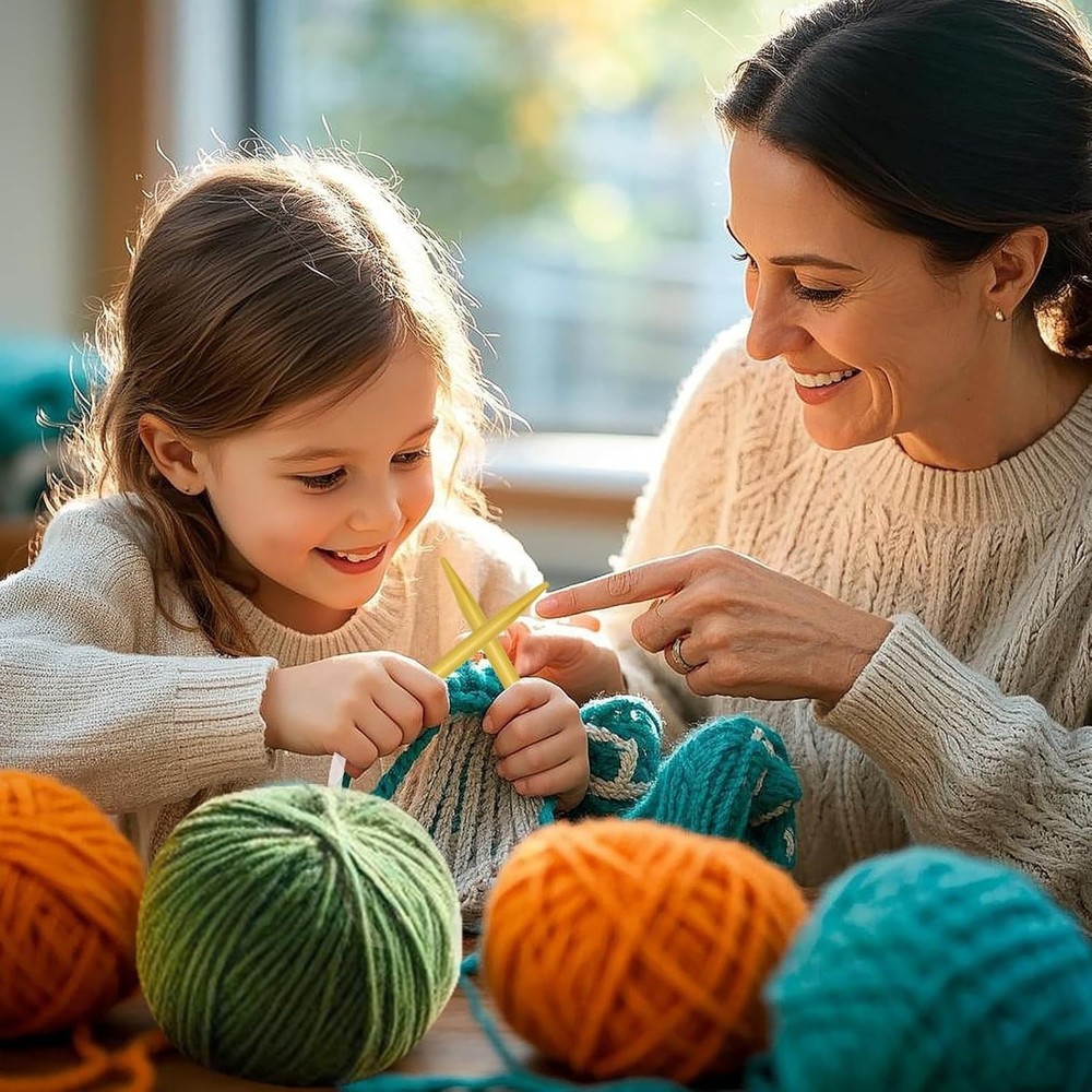 Versatile Bamboo Circular Knitting Needles 6.0mm - Complete Accessory Kit