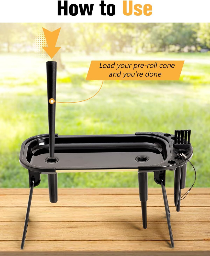 Metal Rolling Tray with Cone Loader, Foldable Rolling Machine & Tray Set for Kin